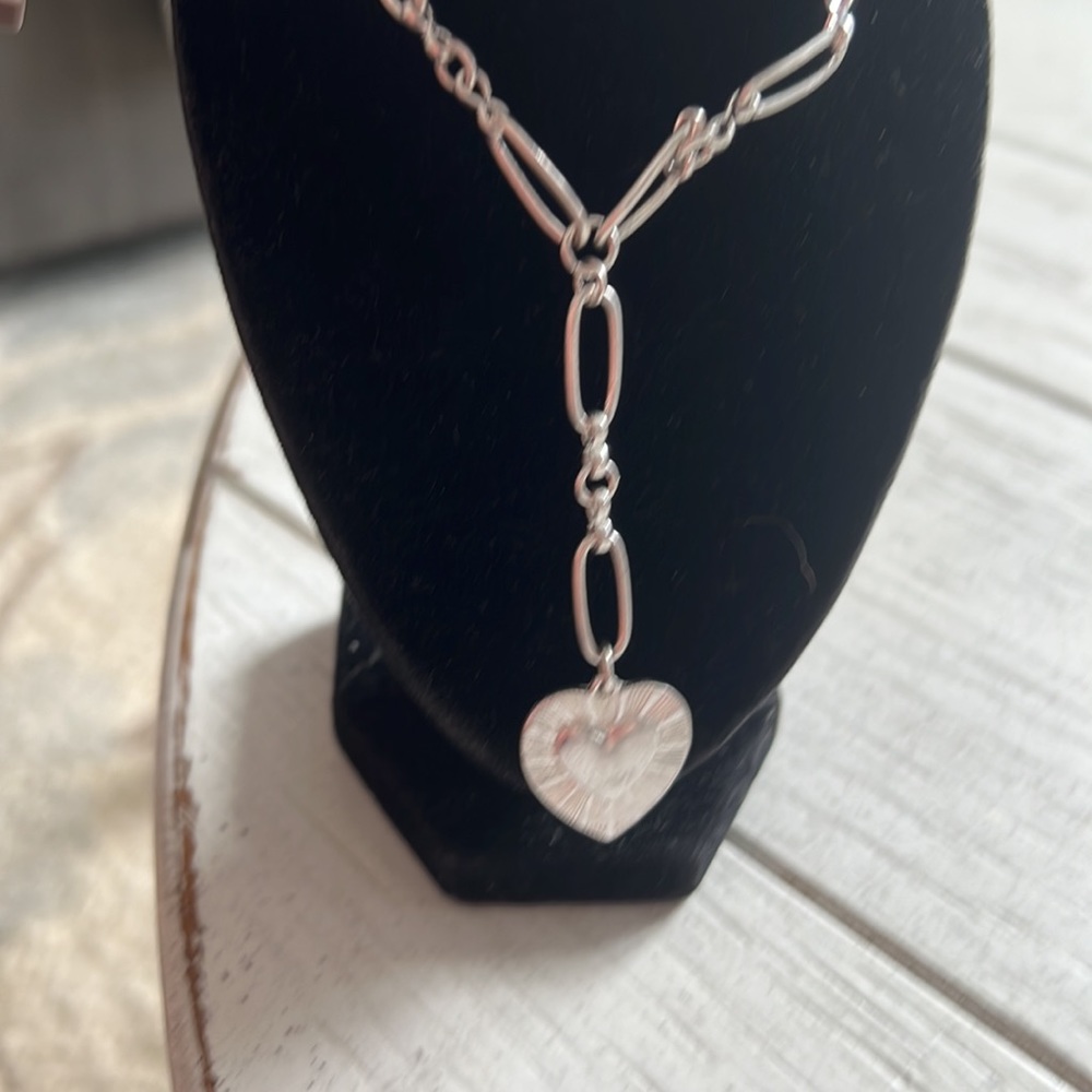 New Link Silver Heart Dropped Necklace